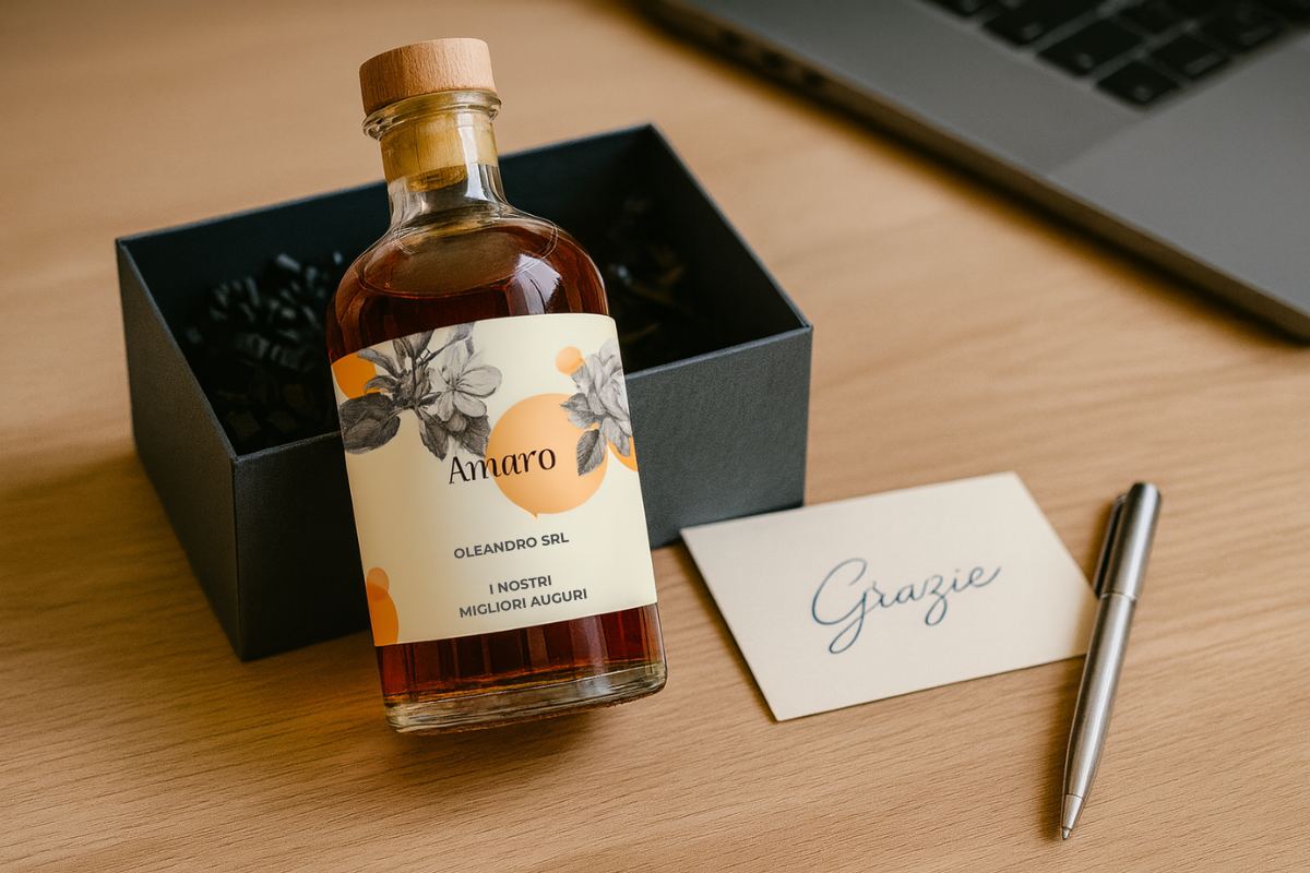 Regali aziendali con liquore personalizzato