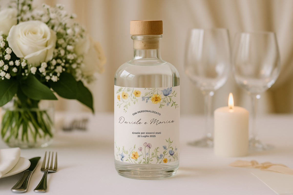 Bomboniere di matrimonio con liquore personalizzato